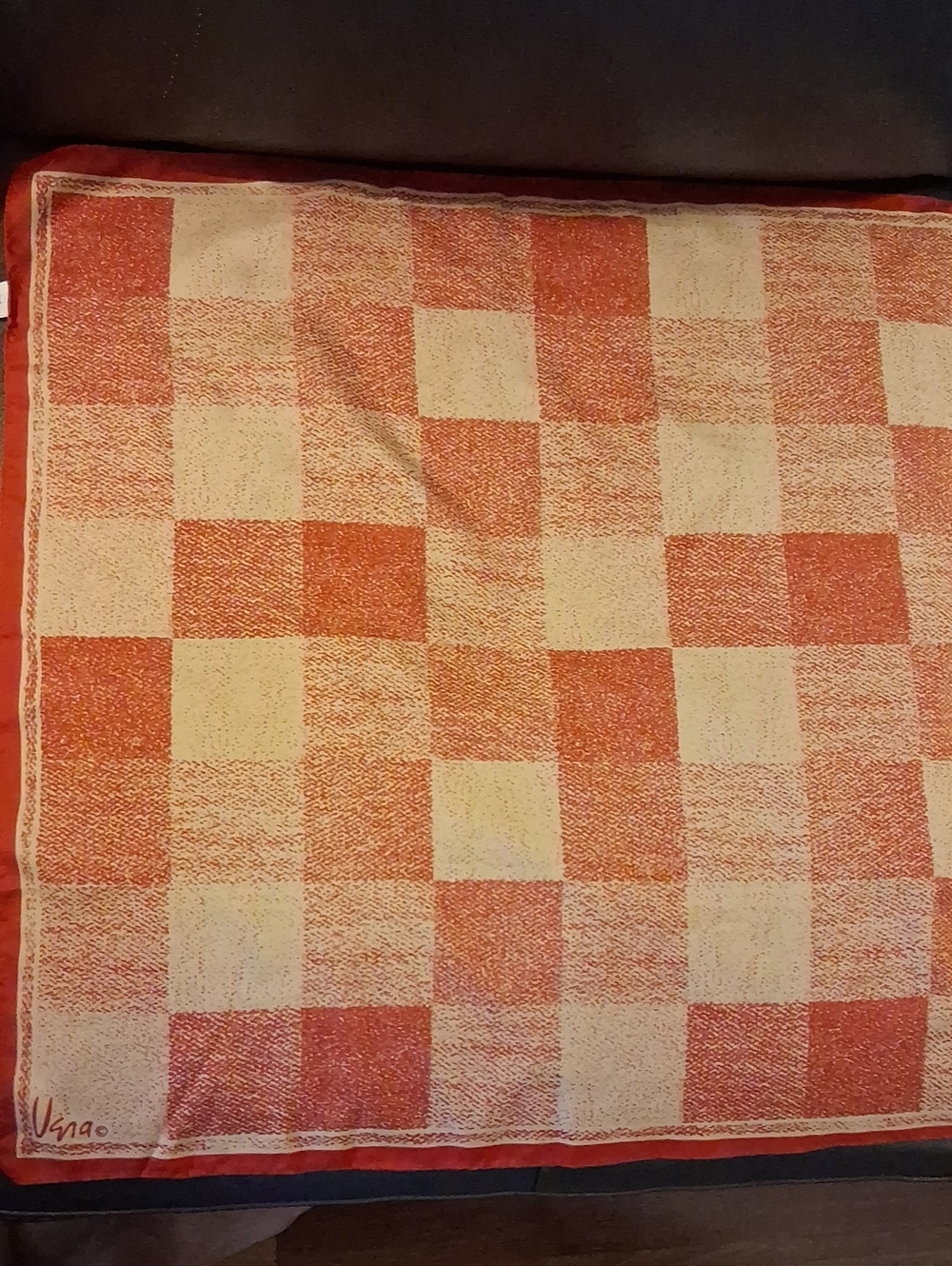 Vintage Vera Red and Tan Scarf